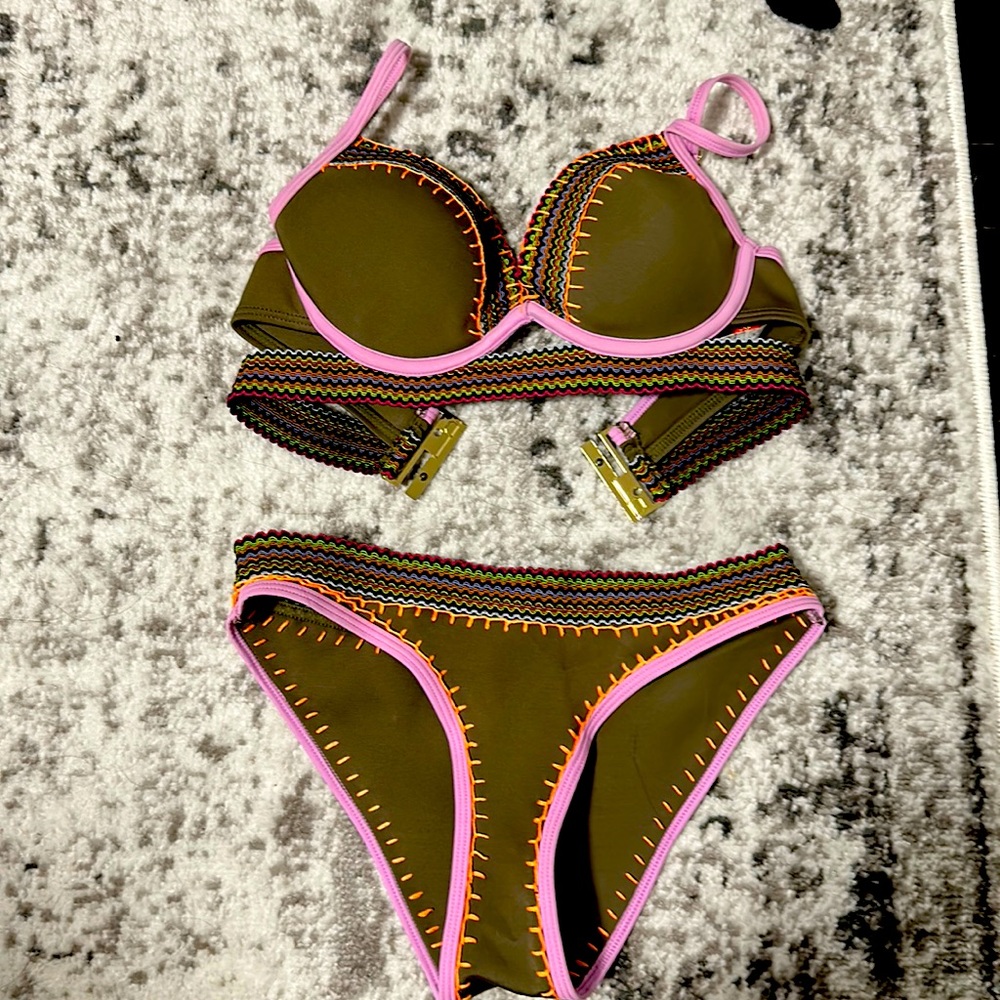 River island asos crochet cut out push up bikini